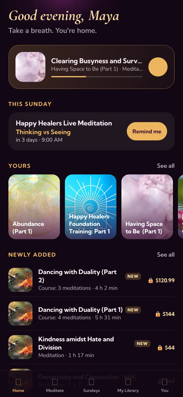 Chalice home screen